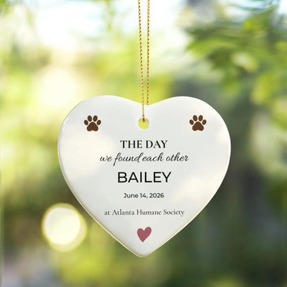 The Day We Found Each Other – Personalized Gotcha Day Dog Ornament