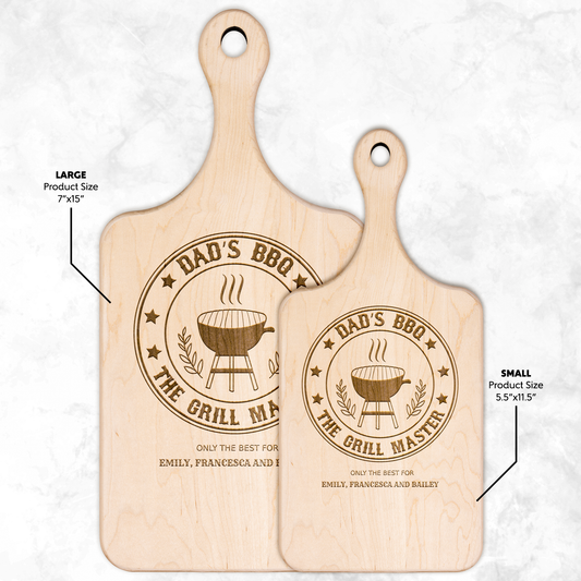 🔥 Personalized Hardwood Paddle Cutting Board — Grill Master Edition 🔥