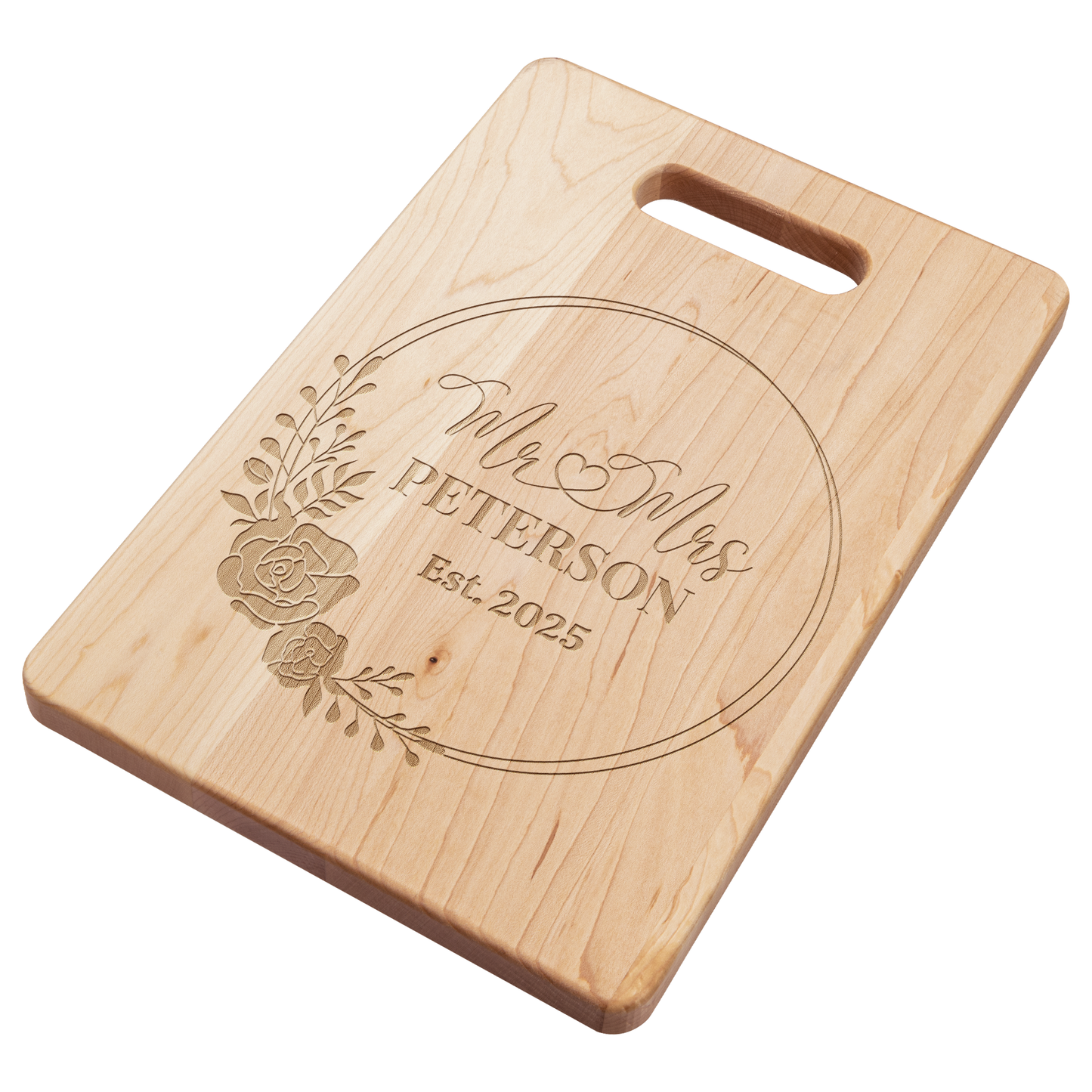 Mr & Mrs Personalized Maple Cutting Board – Custom Name & Wedding Year | Handcrafted Wedding Gift | Made in USA
