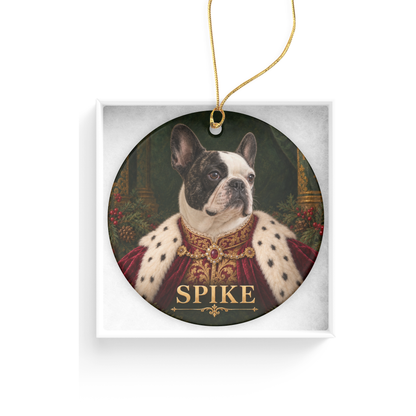Personalized Royal Dog Portrait Christmas Ornament