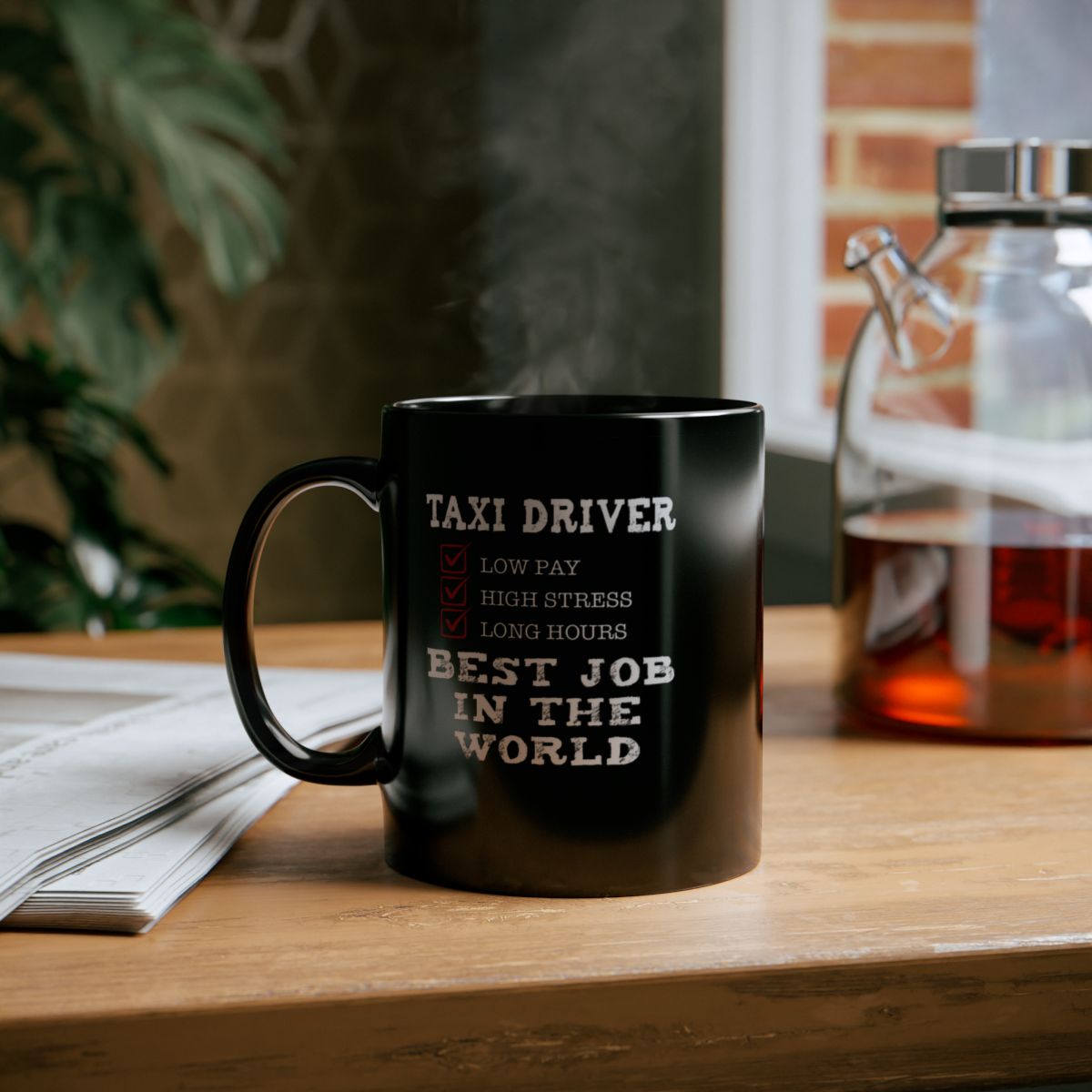 M0001 - Taxi Driver Gift Mug – Low Pay, High Stress, Long Hours – Humorous Coffee Cup