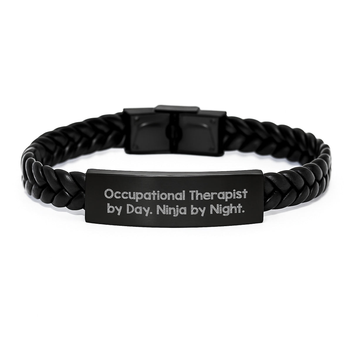 Occupational Therapist Gifts for Men - 'Occupational Therapist By Day. Ninja By Night.' Funny Leather Bracelet for Birthday Unique Gifts from Friends to Family - Image 1