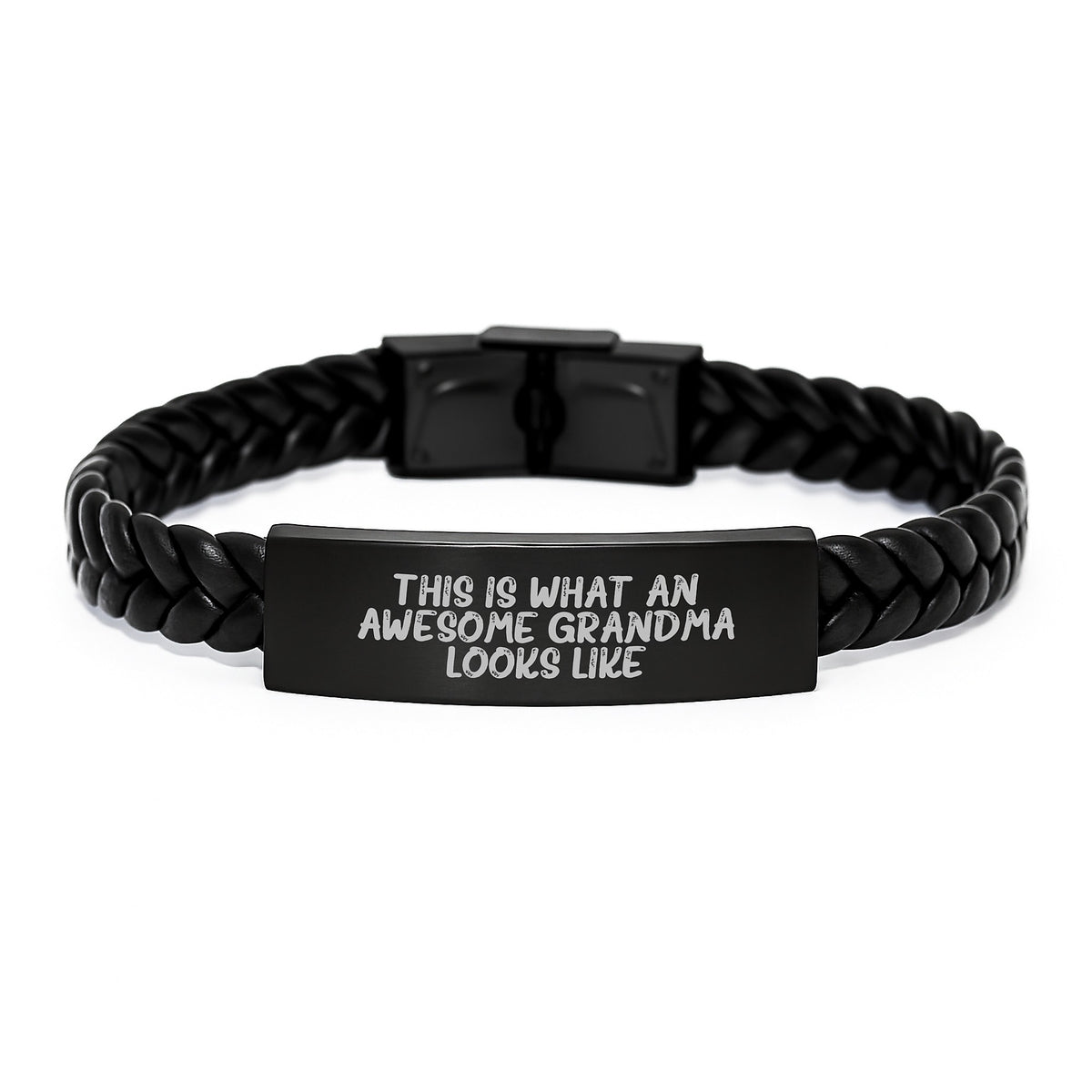 Funny Grandma Gifts, Interlaced Leather Bracelet for Grandma, This Is What An Awesome Grandma Looks Like Birthday Unique Gift - Image 1