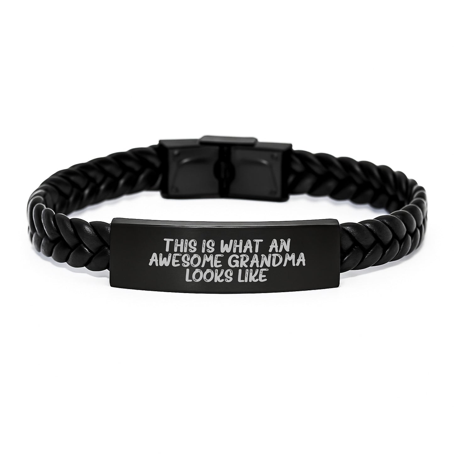 Funny Grandma Gifts, Interlaced Leather Bracelet for Grandma, This Is What An Awesome Grandma Looks Like Birthday Unique Gift - Image 1