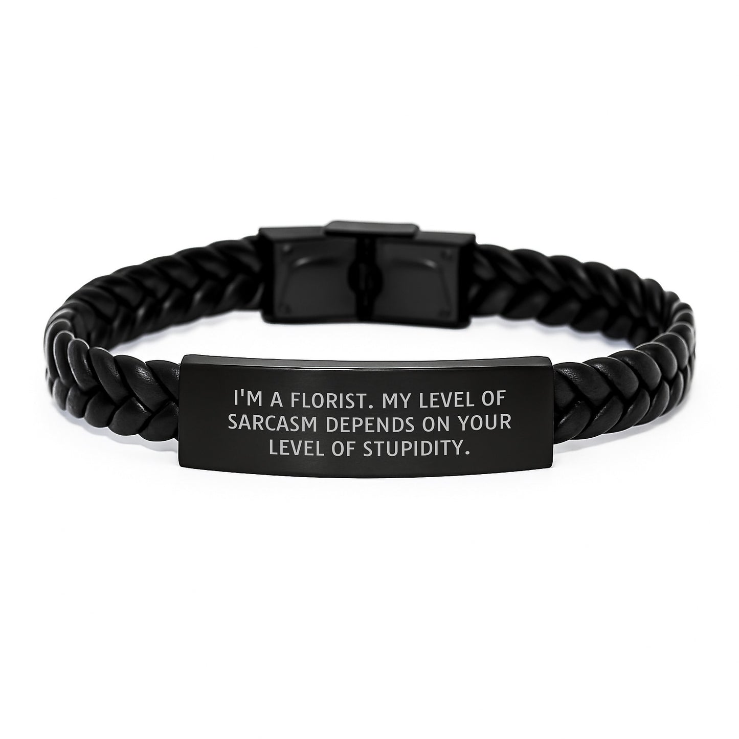 Funny Florist Gifts from Men, Funny Interlaced Leather Bracelet for Florist, Sarcasm Florist Quote, Gifts for Dad on Father's Day - Image 1