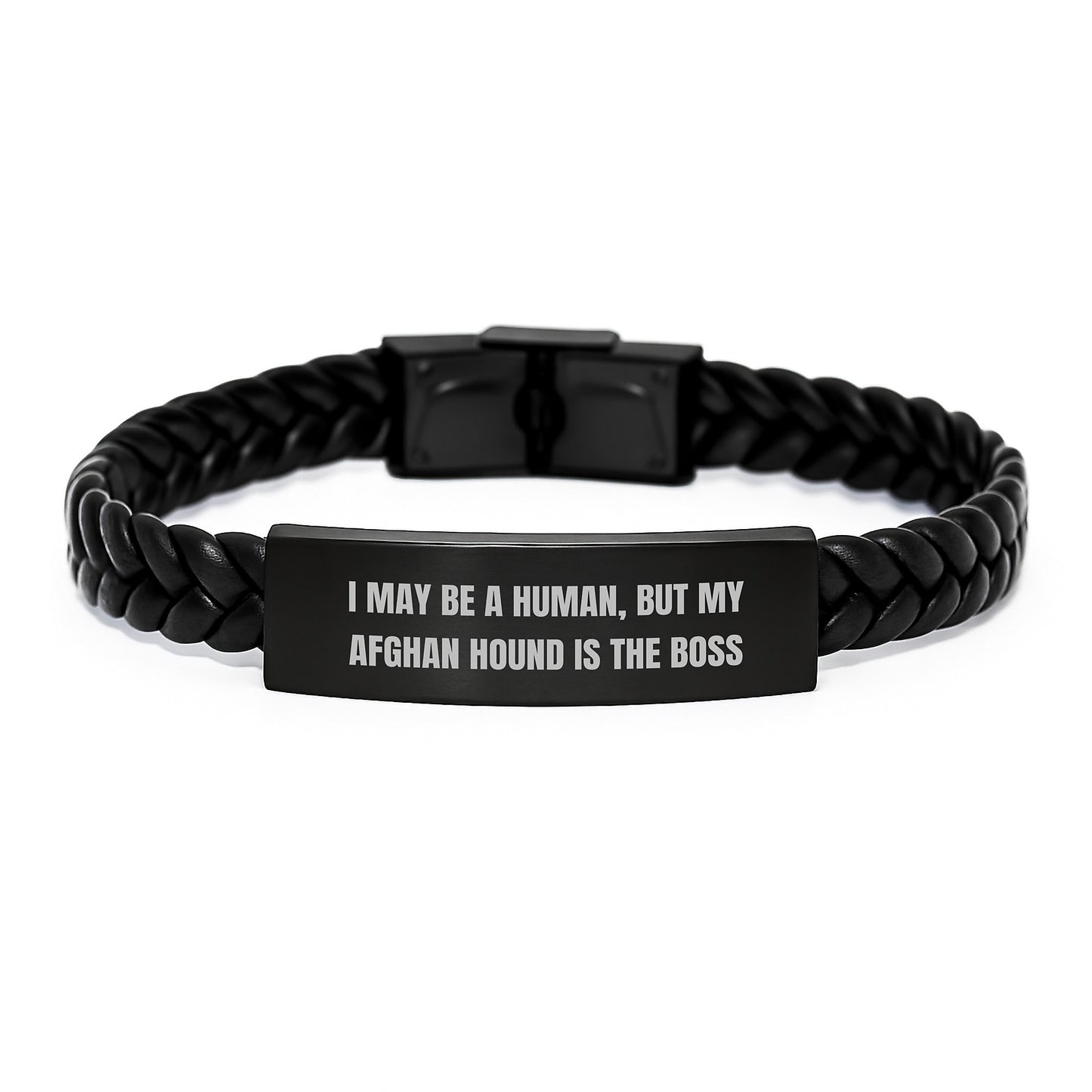 Funny Afghan Hound Dog Gifts from Friends, Inspirational Interlaced Leather Bracelet for Afghan Hound Dog Lovers, Birthday Unique Gifts for Her - Image 1