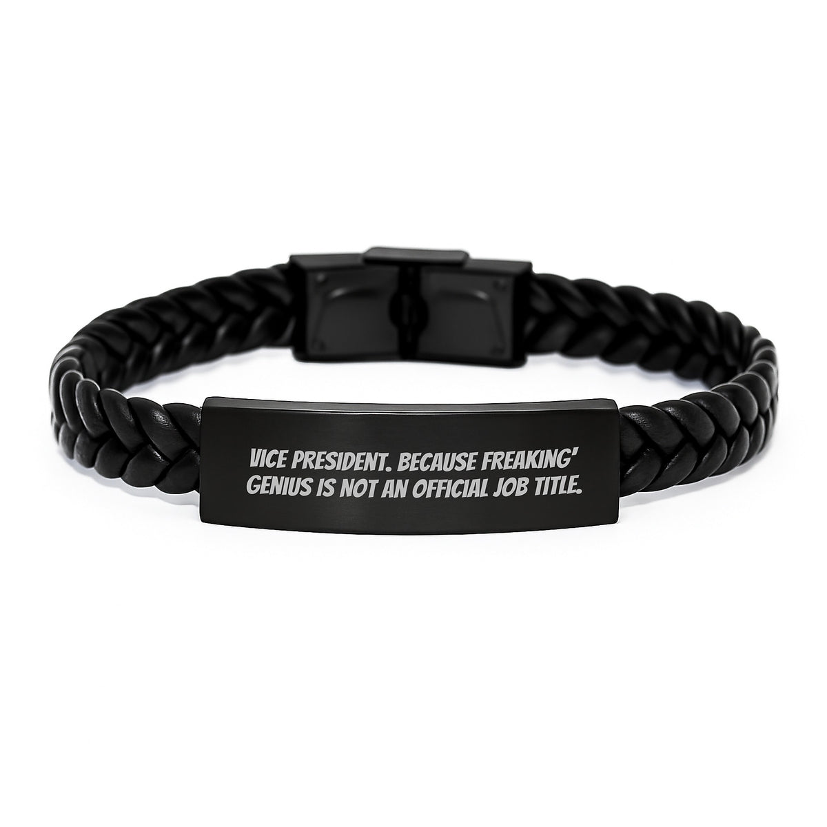 Funny Vice President Gifts from Friends, Inspirational Interlaced Leather Bracelet for Vice President, Unique Graduation Gifts for Him - Image 1