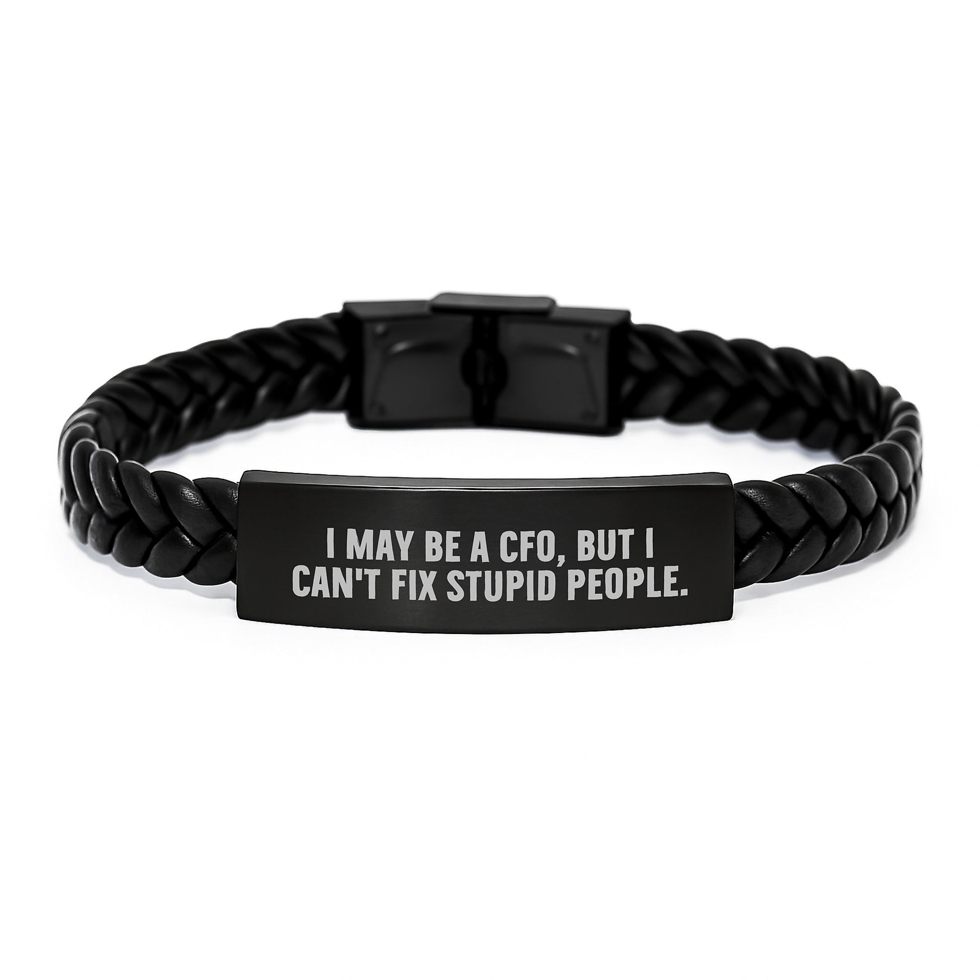 CFO Gifts, Funny Quote Interlaced Leather Bracelet, Gifts from Men to CFO Friends, Unique Graduation Unique Gifts - Image 1