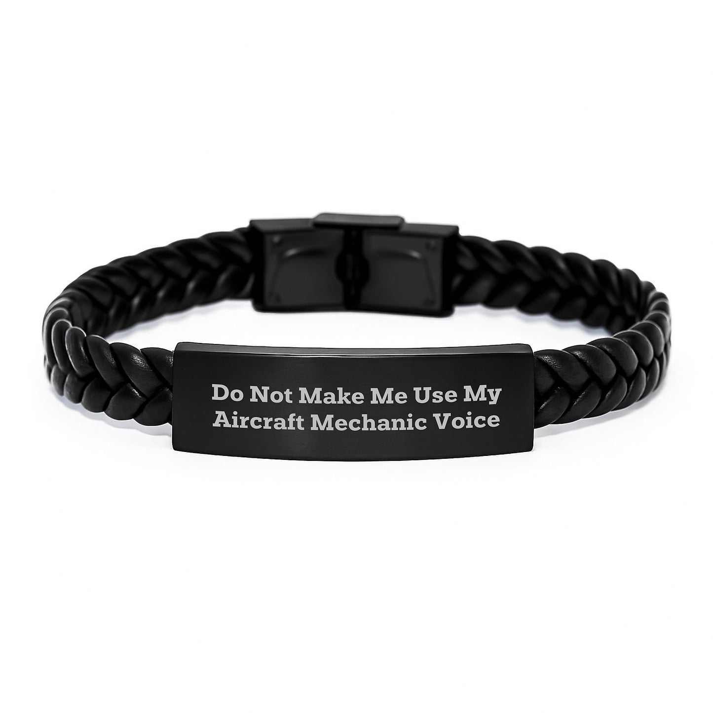 Aircraft Mechanic Humor Gifts for Men Friends from Graduation Unique Interlaced Leather Bracel - Image 1