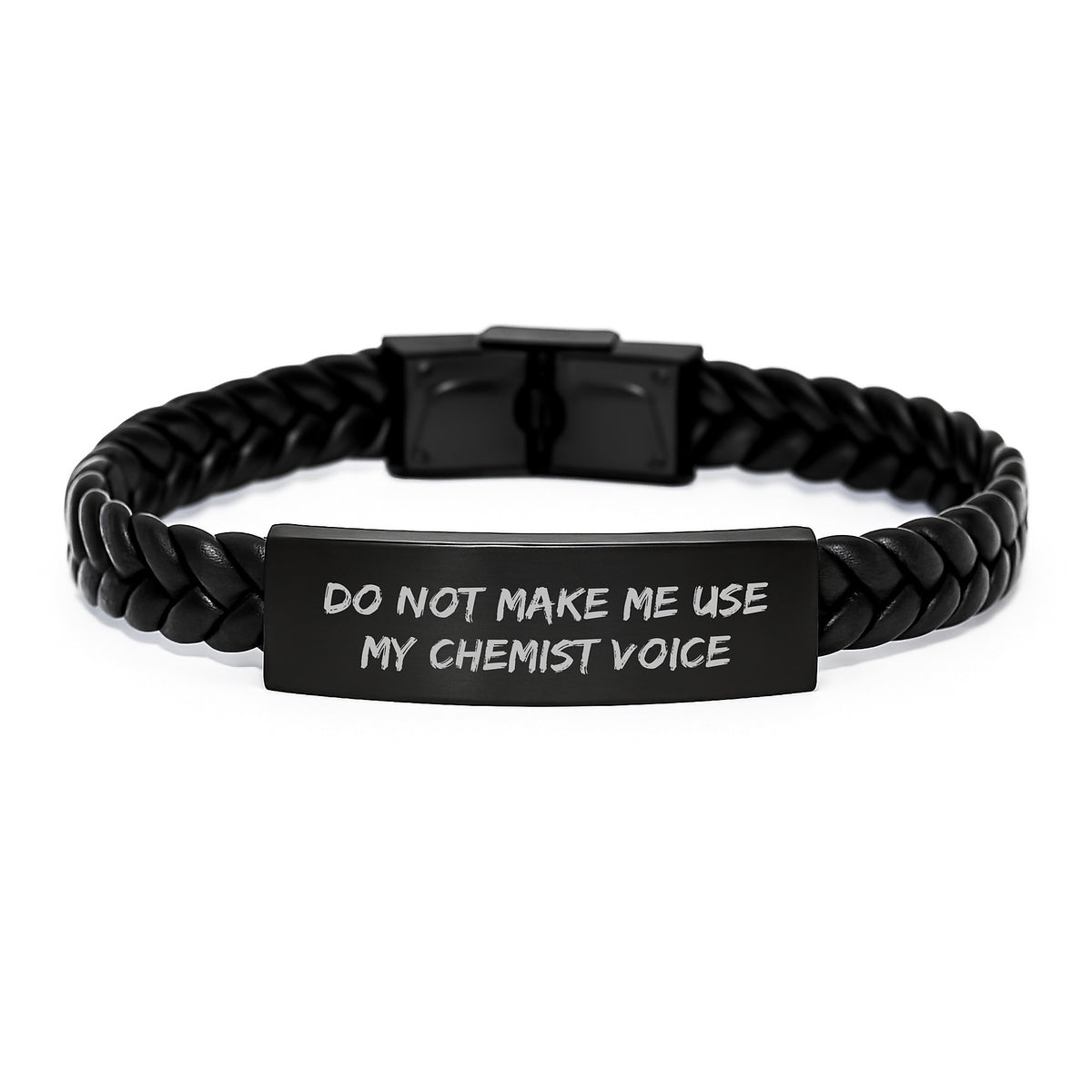 Chemist Gifts from Friends, Interlaced Leather Graduation Unique Gifts with Funny Quote, Do Not Make Me Use My Chemist Voice - Image 1