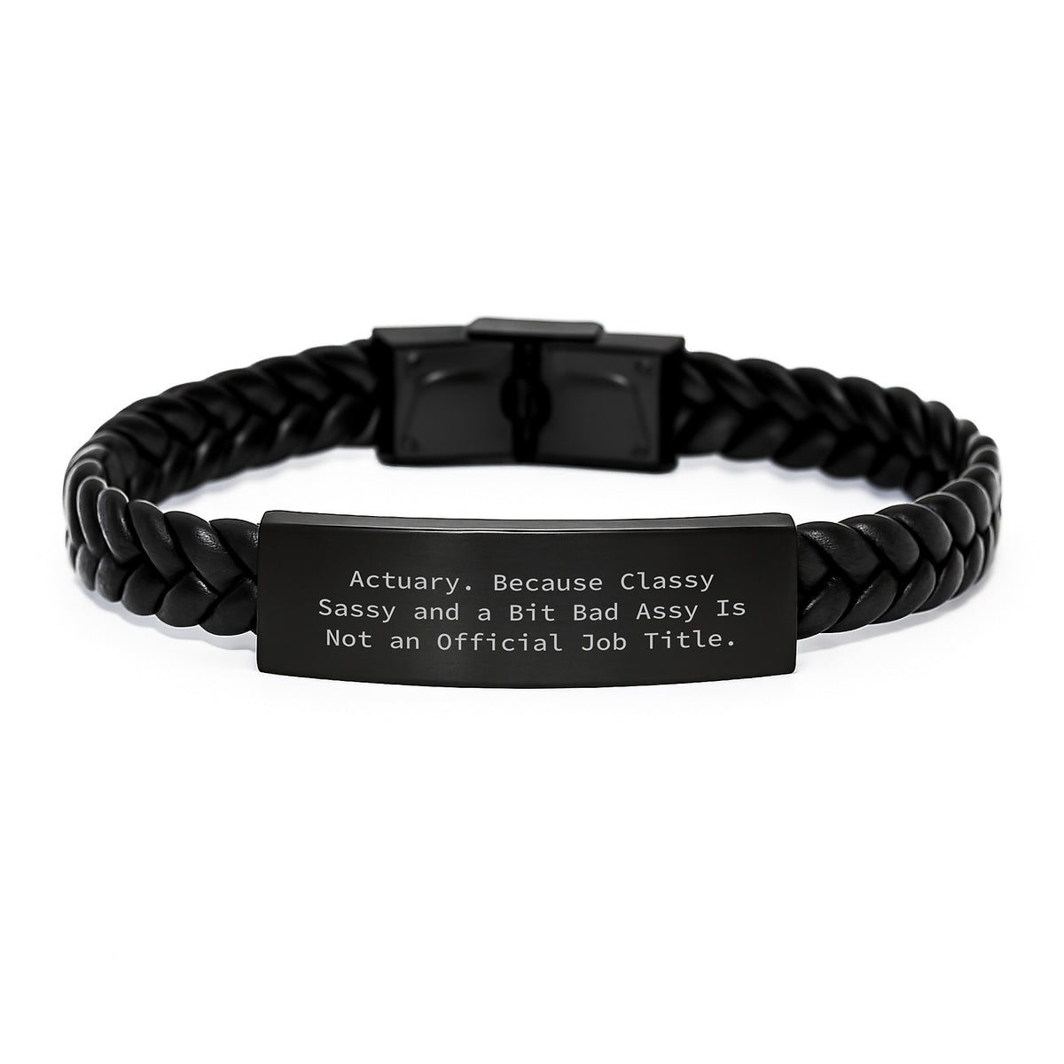 Actuary Gifts, Funny Quote, Interlaced Leather Bracelet, Birthday Unique Gifts from Family to Actuary, for Him or Her - Image 1
