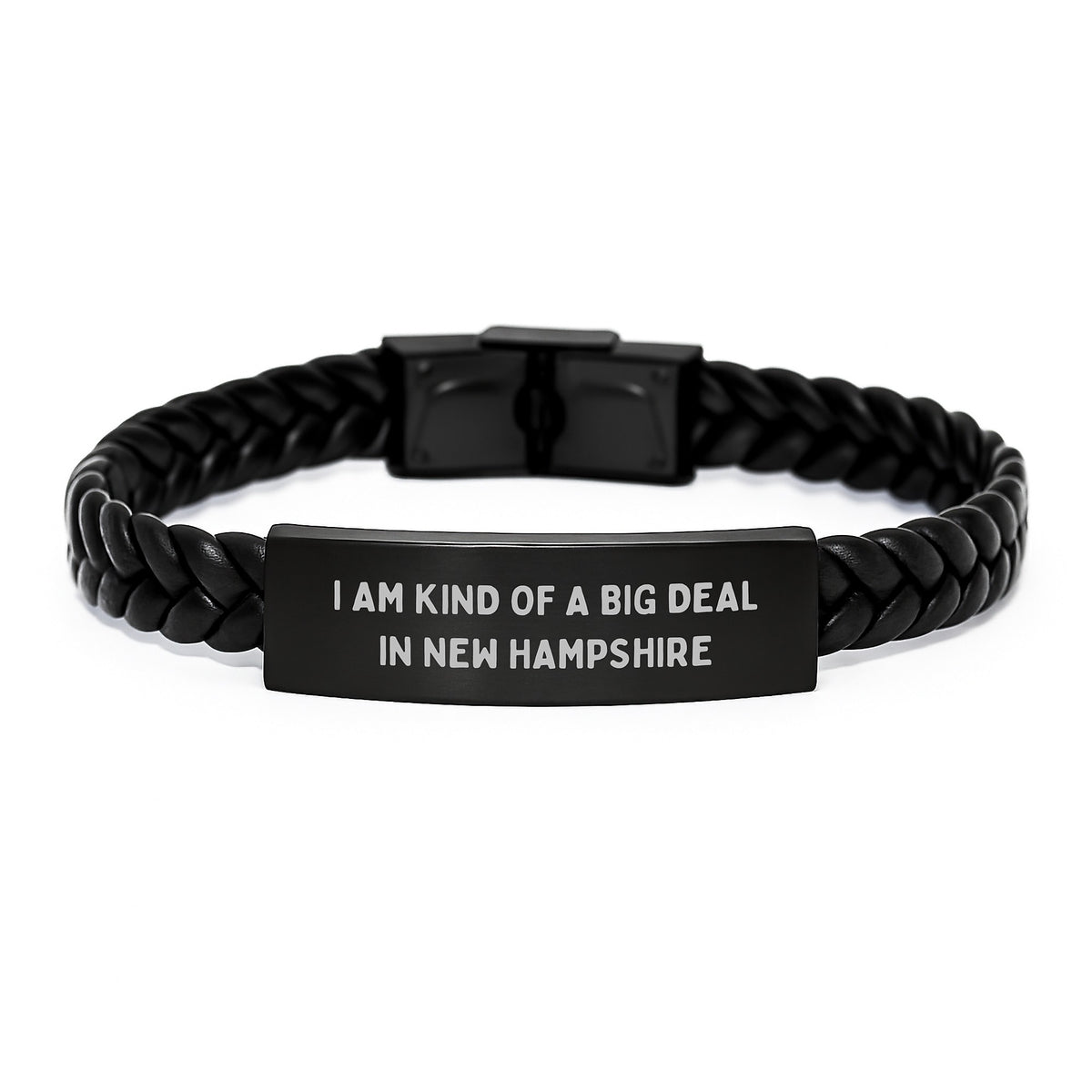 Funny New Hampshire Interlaced Leather Bracelet Gifts from Friends to Family for Graduation - I Am Kind Of A Prime Selection In New Hampshire - Image 1