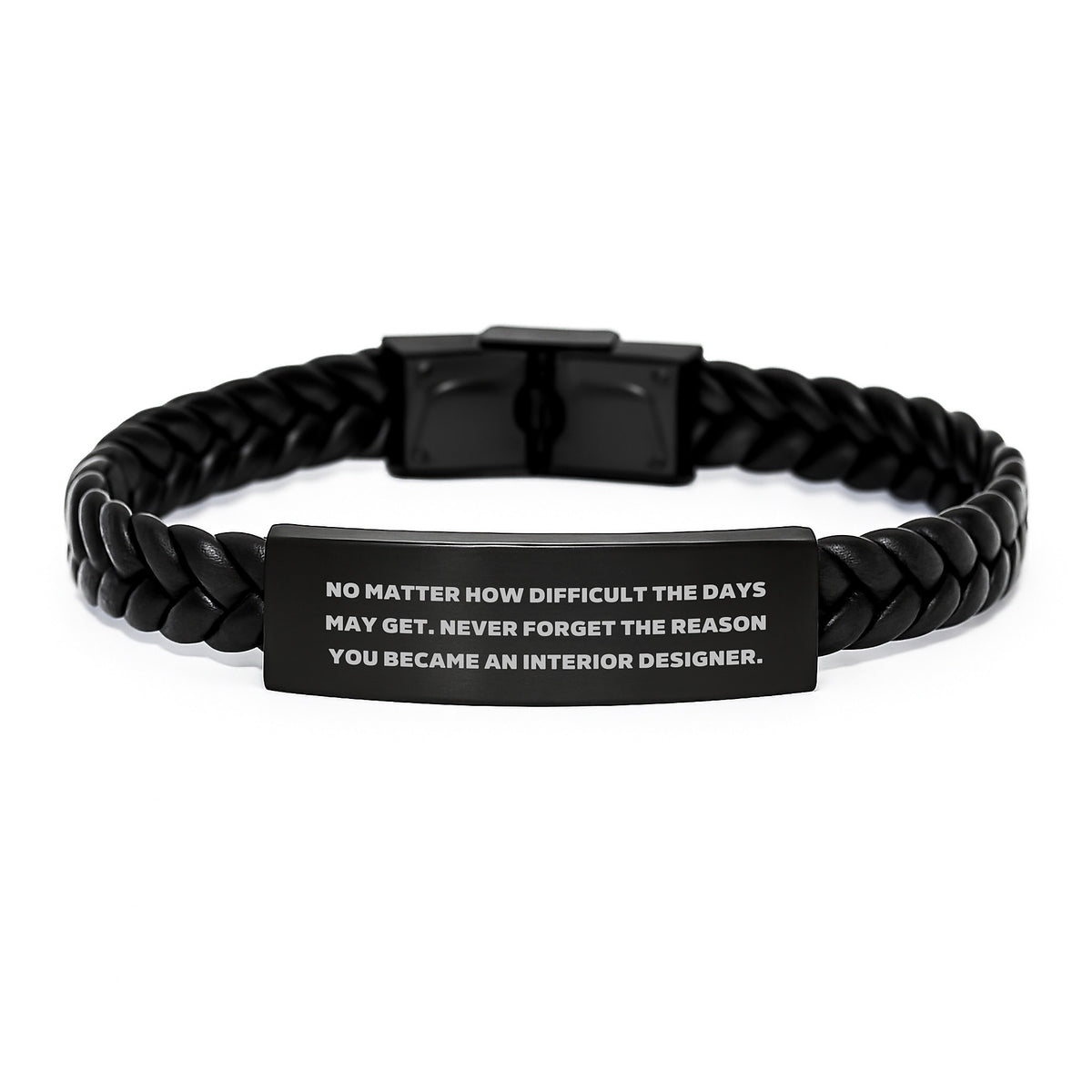 Interior Designer Inspirational Gifts from Men, Father's Day Unique Interlaced Leather Bracelet, Never Forget Reason You Became Interior Designer - Image 1