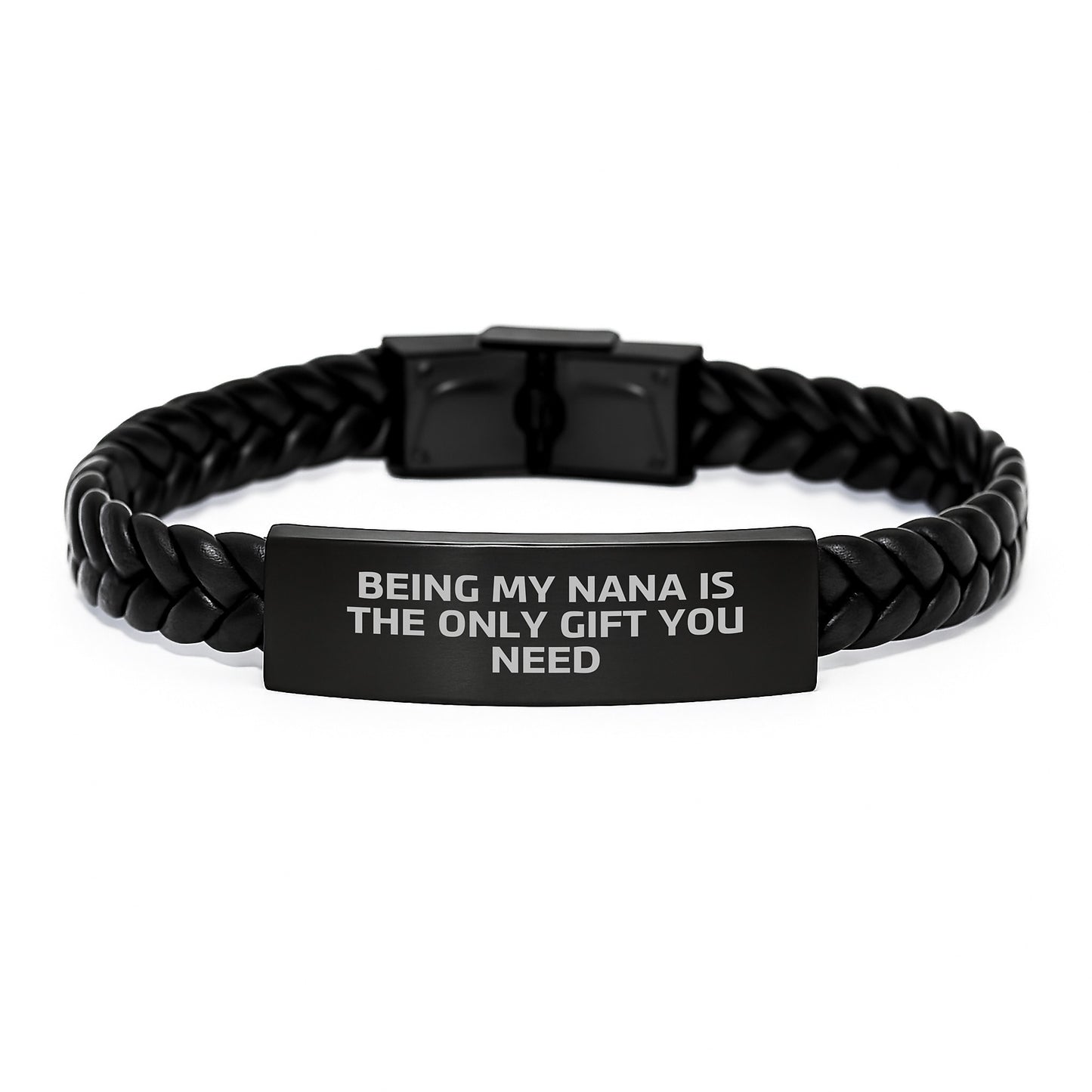 Funny Gifts for Nana, Unique Interlaced Leather Bracelet, Birthday Unique Gifts from Family - Image 1