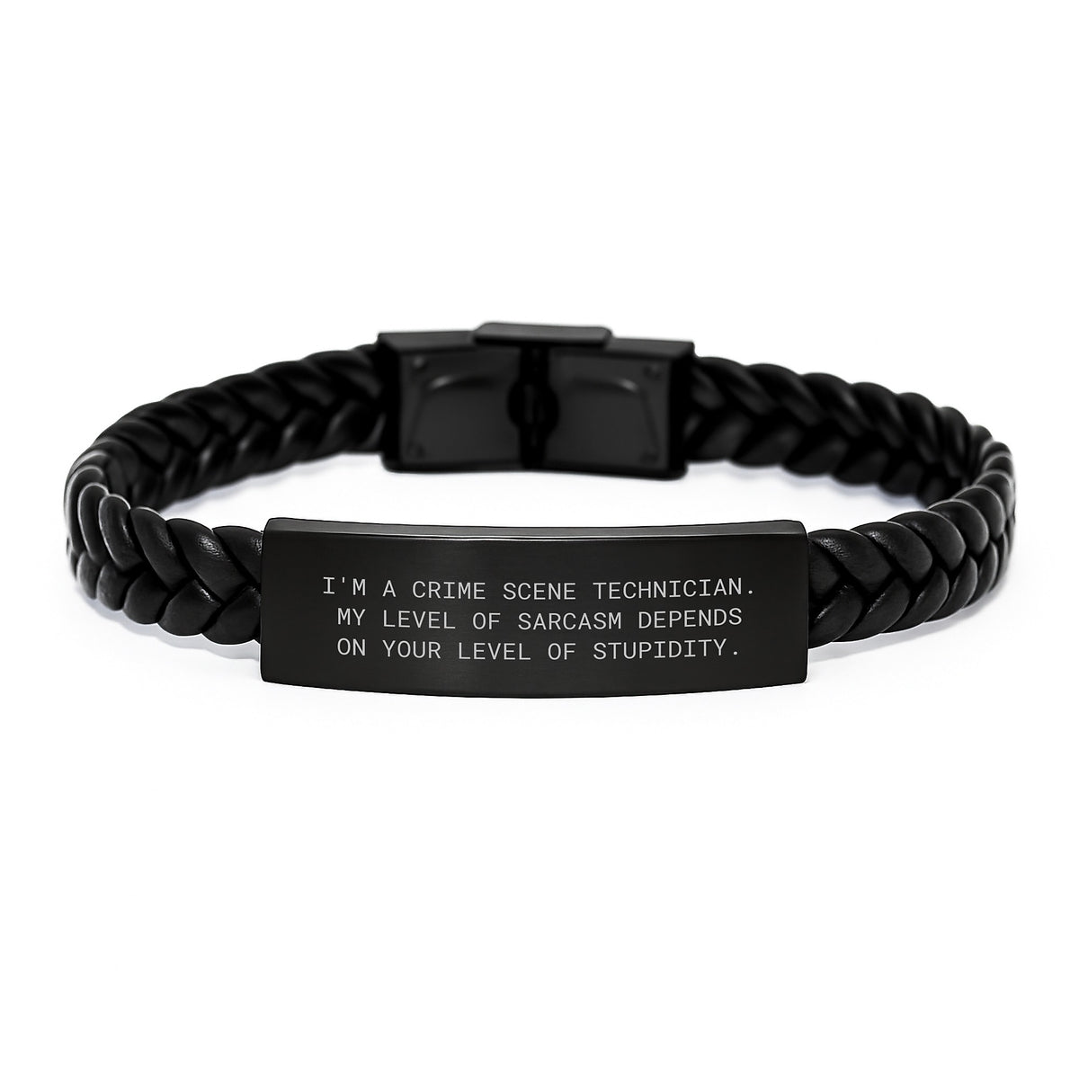 Crime Scene Technician Gifts, Funny Interlaced Leather Bracelet for Men, Unique Valentine's Unique Gifts from Friends to Crime Scene Technician - Image 1