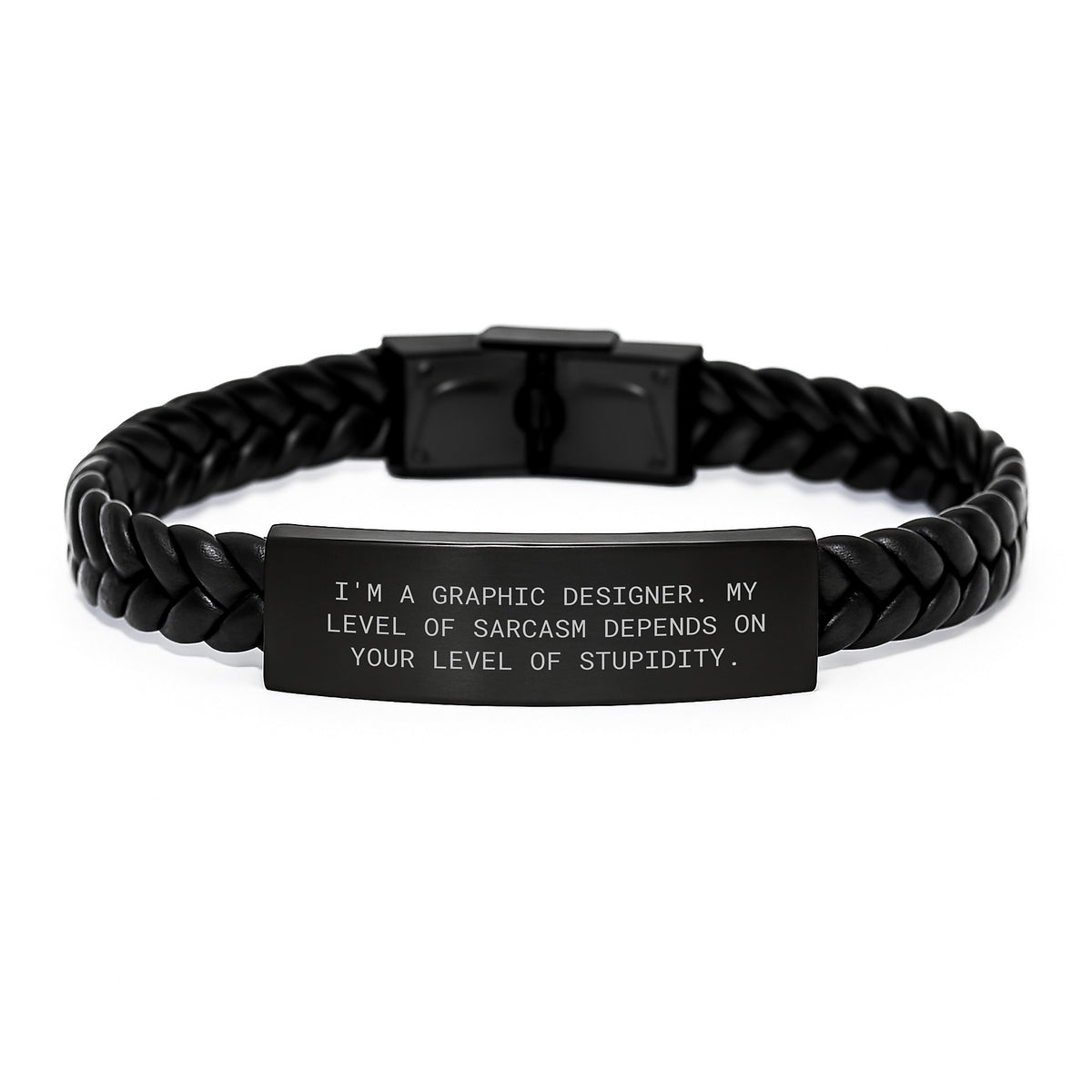 Funny Graphic Designer Gifts from Men, Cute Interlaced Leather Bracelet for Graphic Designer, Mom's Day Unique Gifts, Engraved Sarcasm Quote - Image 1