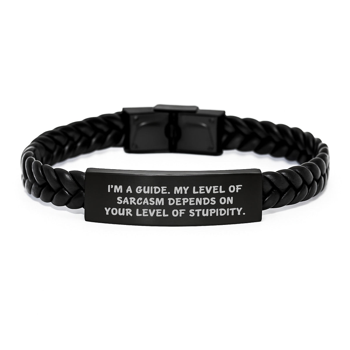 Funny Guide Interlaced Leather Bracelet Gifts for Men Women Friends Family - Guide Gifts from Men Women Friends to Guide - Image 1