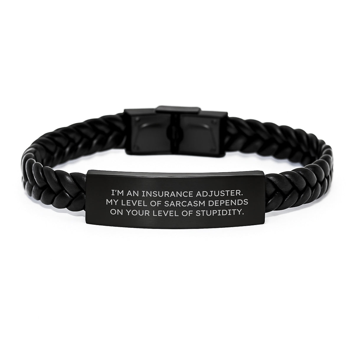 Funny Insurance Adjuster Gifts from Men - Interlaced Leather Bracelet Sarcasm Humor for Insurance Adjuster Women, Mother's Day Unique Gifts - Image 1