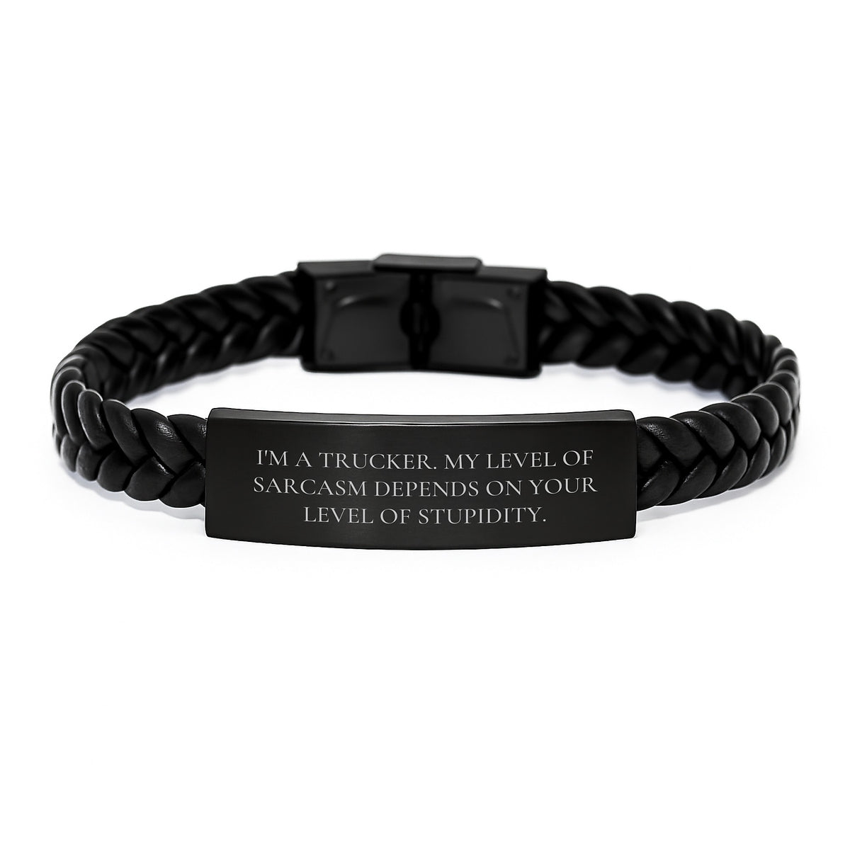 Trucker Gift Ideas Funny Sarcasm Birthday Unique Interlaced Leather Bracelet Gifts from Friends for Trucker - Image 1