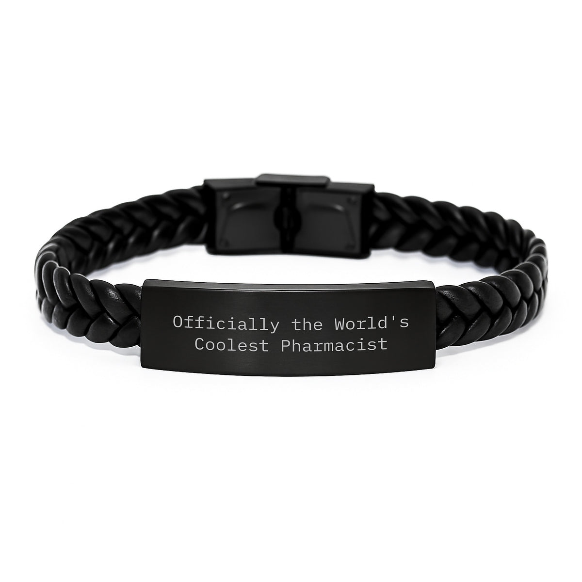 Funny Quotes for Pharmacist Interlaced Leather Bracelet, Officially The World's Coolest Pharmacist Valentine's Unique Gifts from Men - Image 1