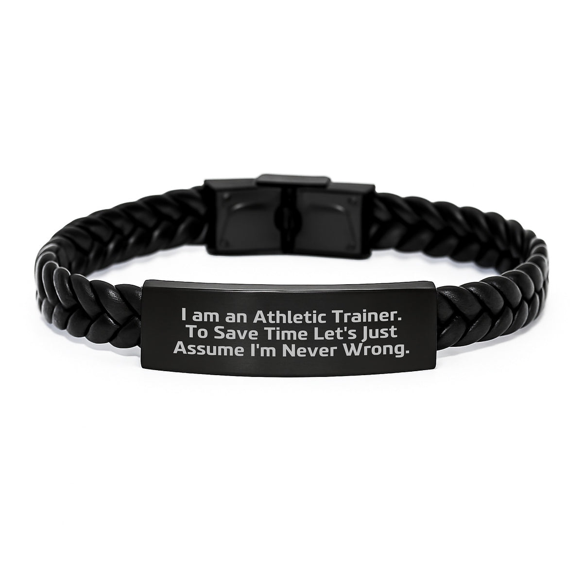 Funny Athletic Trainer Gifts for Him, Interlaced Leather Bracelet, Valentine's Unique Gifts from Men to Friends - Image 1