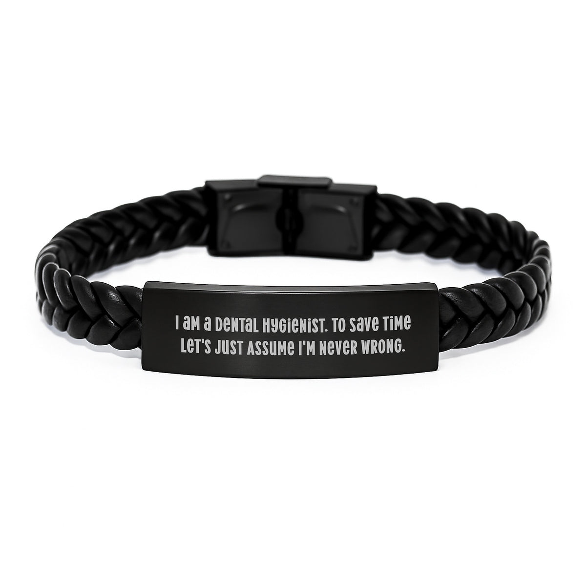 Funny Dental Hygienist Interlaced Leather Bracelet Gifts for Men Women Coworkers - Graduation Unique Gifts from Family Friends - Image 1