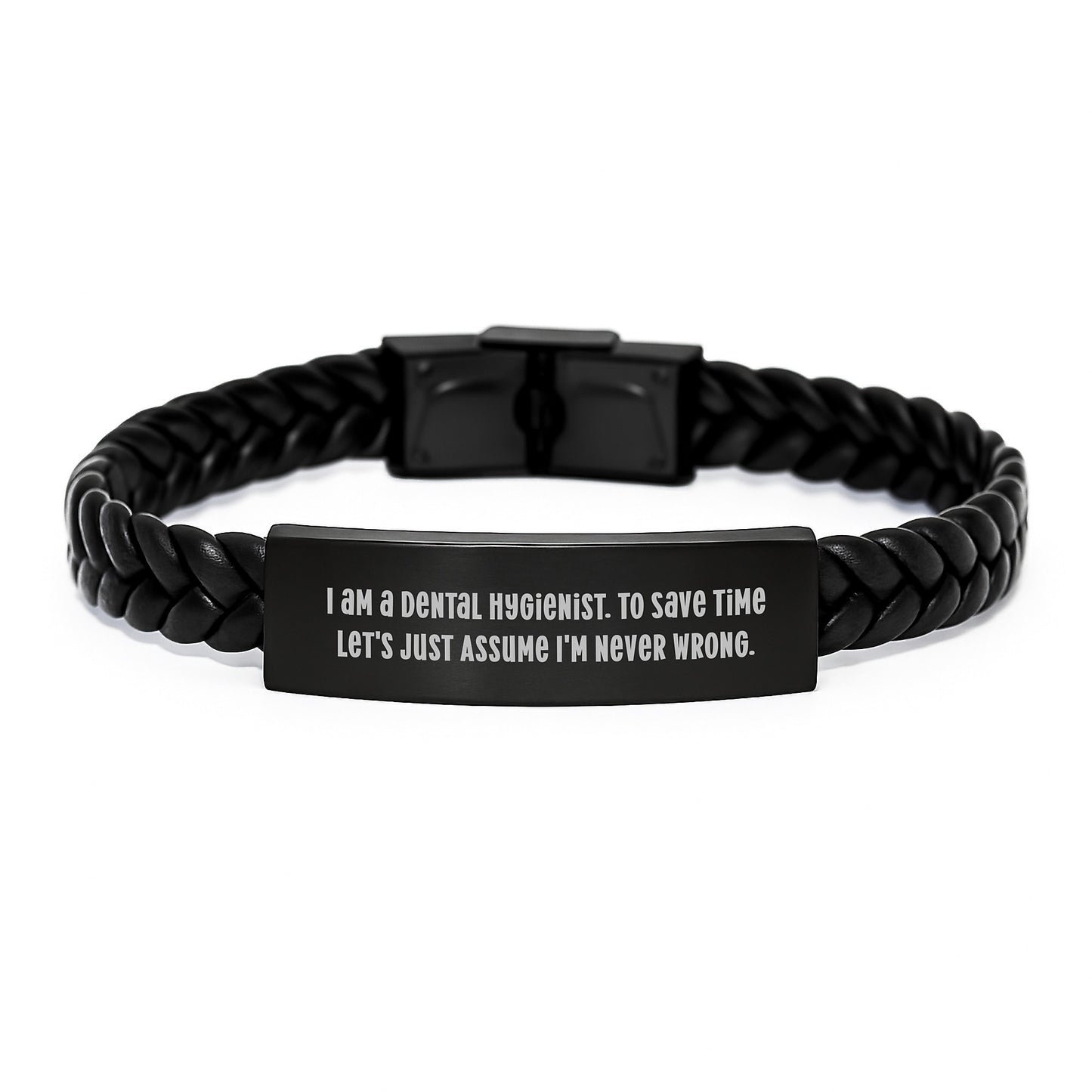 Funny Dental Hygienist Interlaced Leather Bracelet Gifts for Men Women Coworkers - Graduation Unique Gifts from Family Friends - Image 1