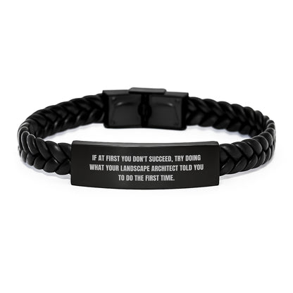 Funny Landscape Architect Valentine's Unique Gifts from Men to Friends Interlaced Leather Bracelet - Image 1