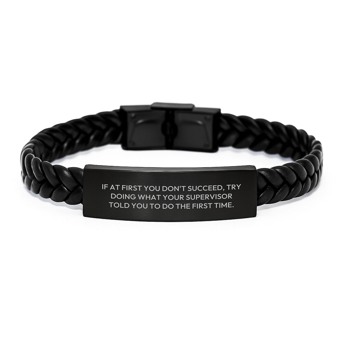 Funny Quote Supervisor Gifts, Interlaced Leather Bracelet for Men, Women, Coworkers, Family, Friends - Graduation Unique Gifts from Supervisor to Employees - Image 1