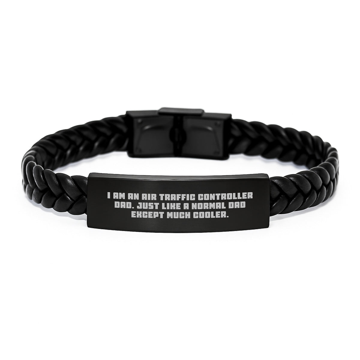 Cool Air Traffic Controller Dad Gifts, Funny Air Traffic Controller Quote Interlaced Leather Bracelet for Birthday, Unique Gifts from Men to Air Traffic Controller - Image 1