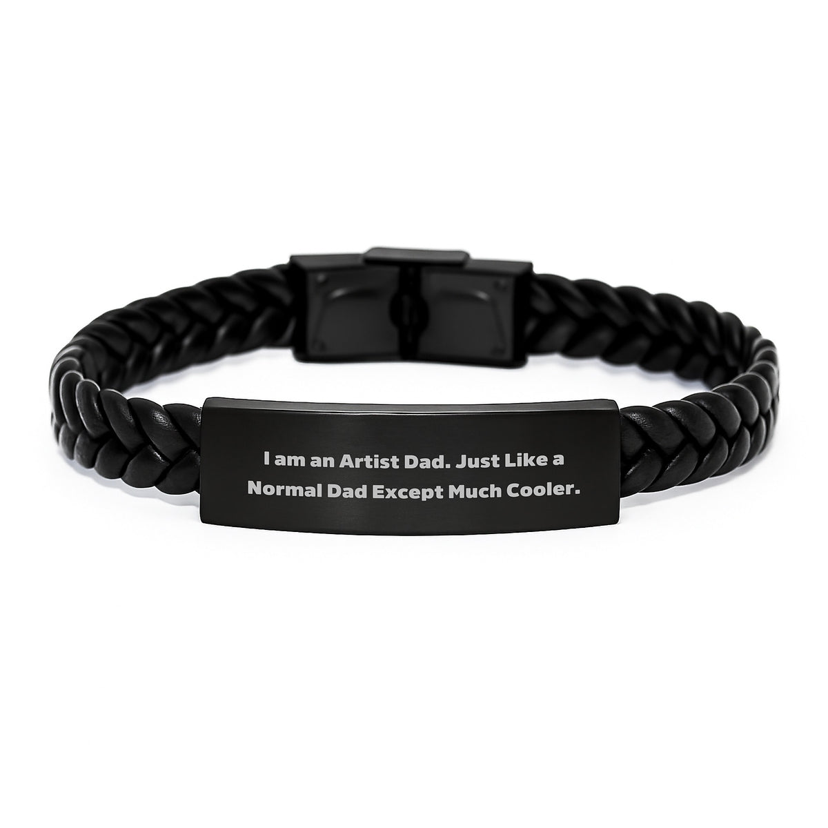Artist Dad Keepsake Interlaced Leather Bracelet Birthday Gift for Him - Image 1