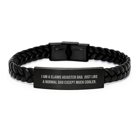 Claims Adjuster Keepsake Leather Bracelet for Him Birthday Gift - Image 1