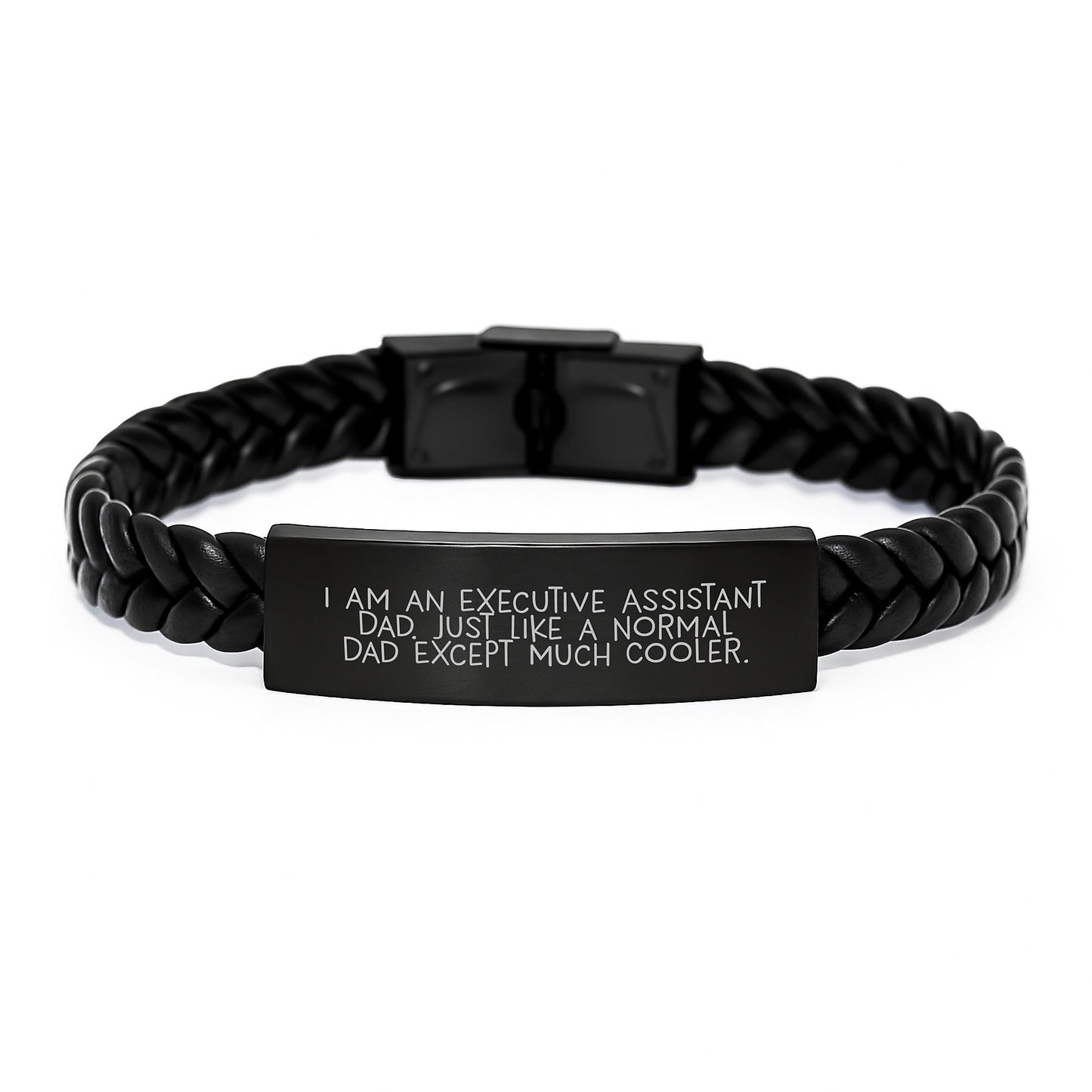 Executive Assistant Gifts for Him, Unique Interlaced Leather Bracelet for Dad Cool Executive Assistant Graduation Unique Gifts - Image 1