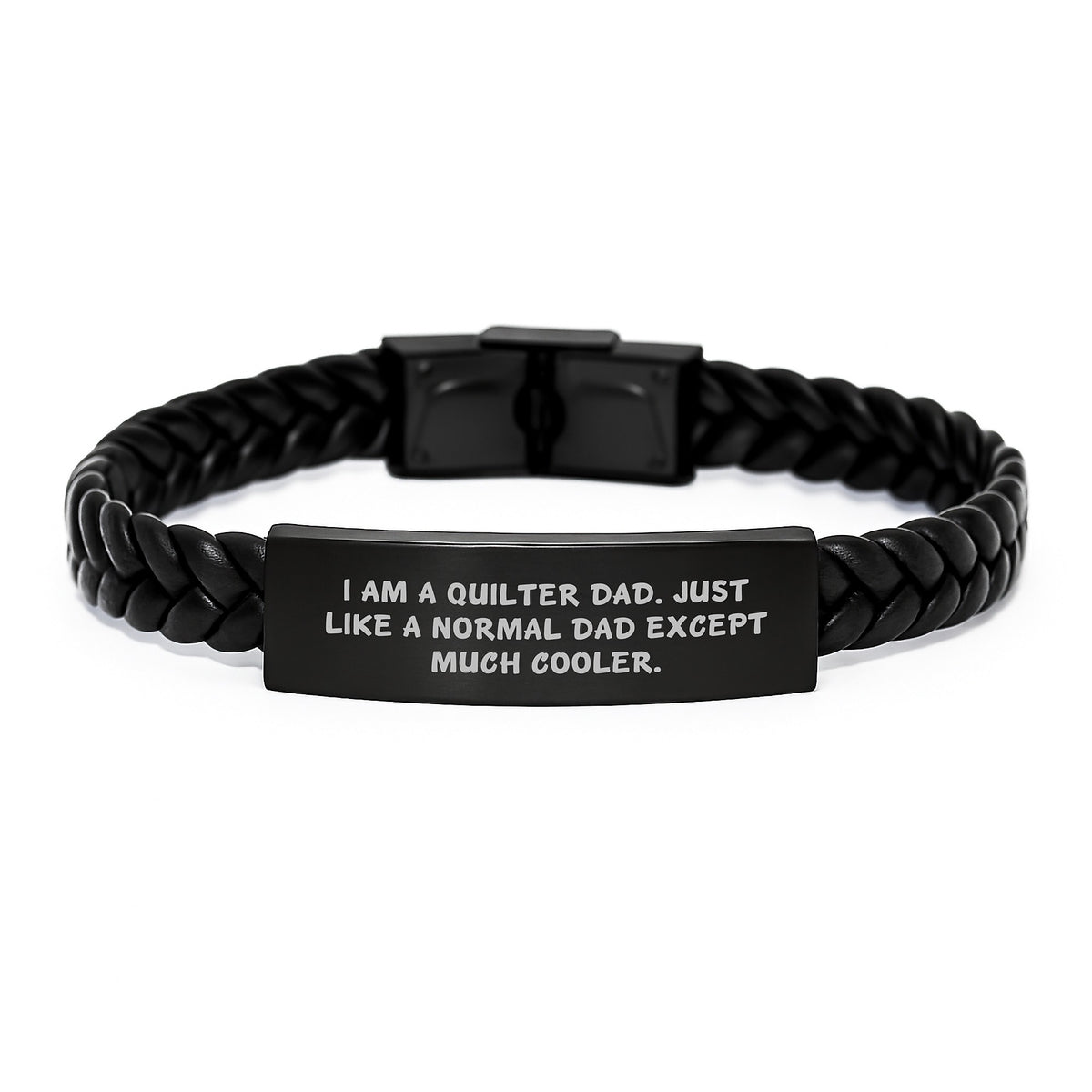 Quilter Keepsake Interlaced Leather Bracelet for Him Birthday Gift - Image 1