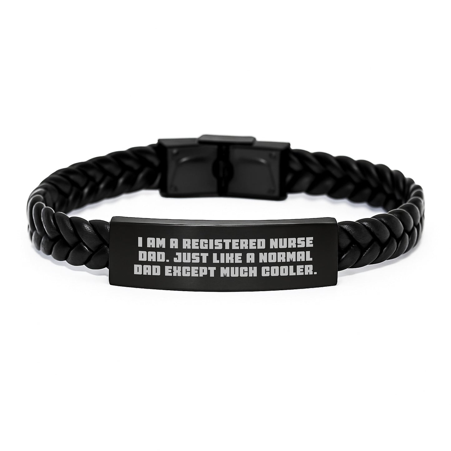 Registered Nurse Interlaced Leather Bracelet for Him Birthday Gift - Image 1