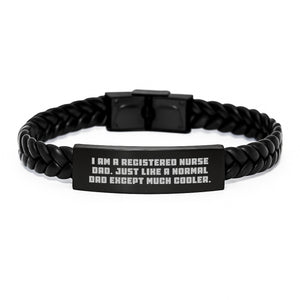 Registered Nurse Interlaced Leather Bracelet for Him Birthday Gift - Image 1