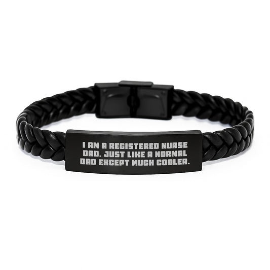 Registered Nurse Interlaced Leather Bracelet for Him Birthday Gift - Image 1