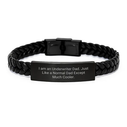 Underwriter Keepsake Interlaced Leather Bracelet for Him Birthday Gift - Image 1