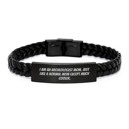 Archeologist Keepsake Interlaced Leather Bracelet for Him Birthday Gift - Image 1
