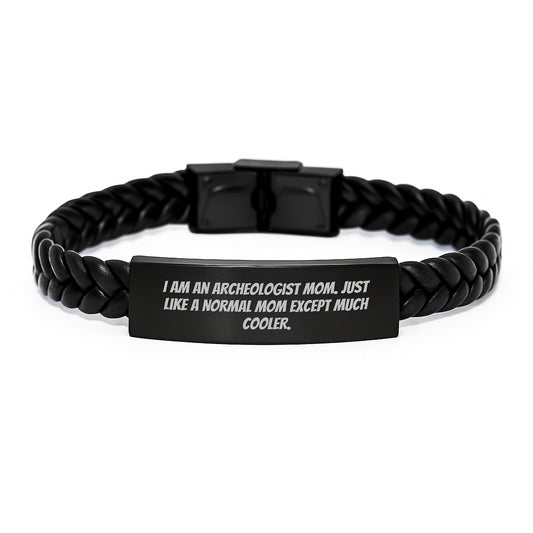 Archeologist Keepsake Interlaced Leather Bracelet for Him Birthday Gift - Image 1