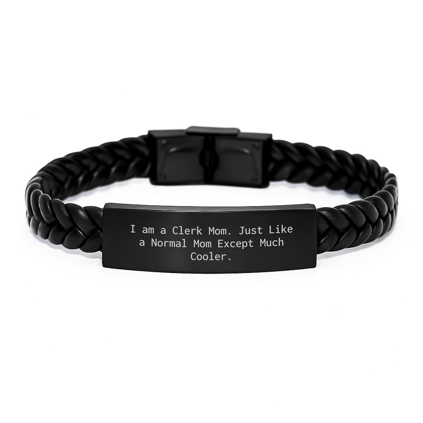 Clerk Keepsake Interlaced Leather Bracelet Stylish for Him Birthday Gift - Image 1