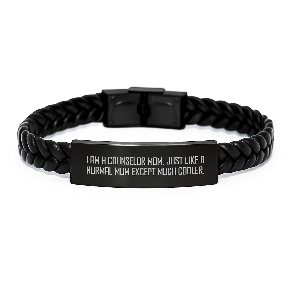 Counselor Keepsake Interlaced Leather Bracelet for Him Birthday Gift - Image 1