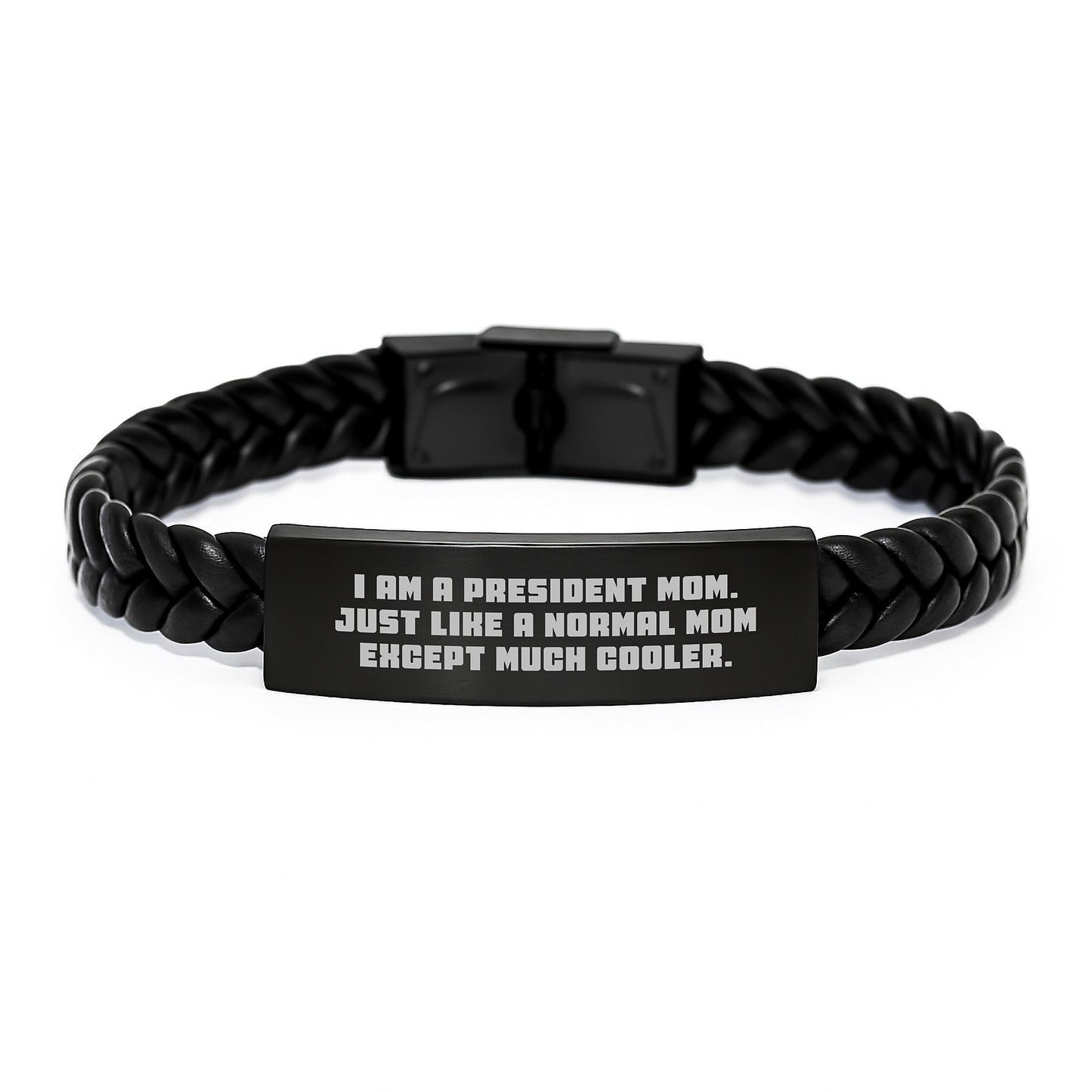 For Him President Keepsake Interlaced Leather Bracelet Birthday Gift - Image 1