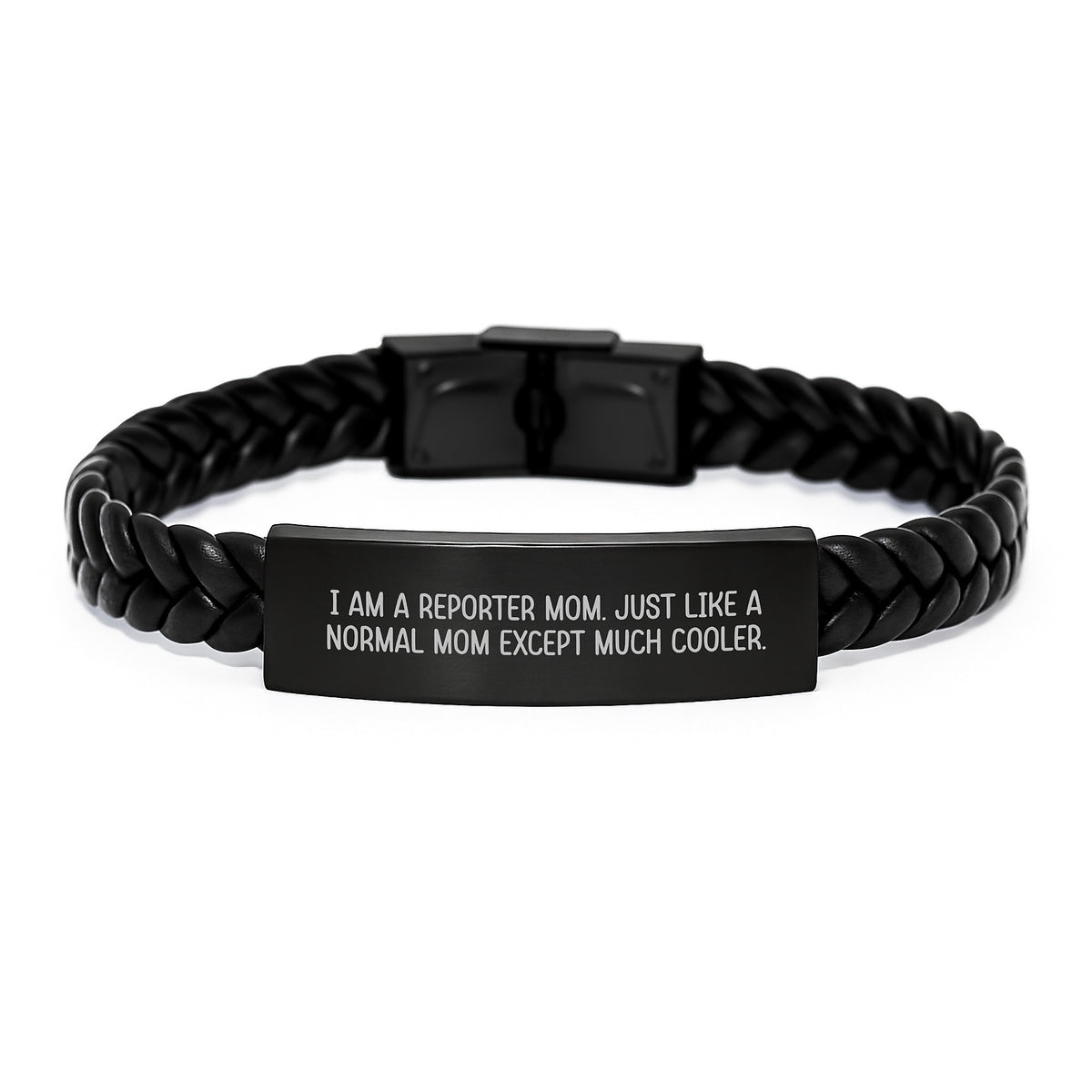 Gifts from Mom, Reporter Mom, Interlaced Leather Bracelet for Men, Women, Friends, Coworkers, Family - I Am A Reporter Mom - Graduation Unique Gifts for Reporter - Image 1