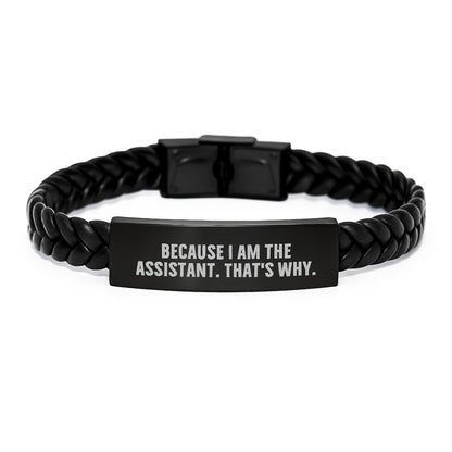 Assistant Interlaced Leather Bracelet Keepsake Birthday Gift for Him - Image 1
