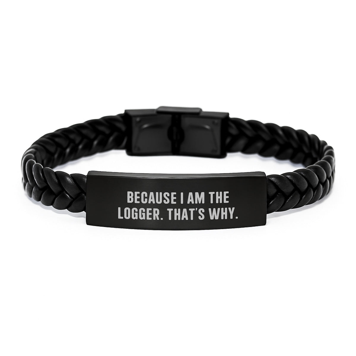Bold Logger Interlaced Leather Bracelet Novelty Birthday Gift - Image 1