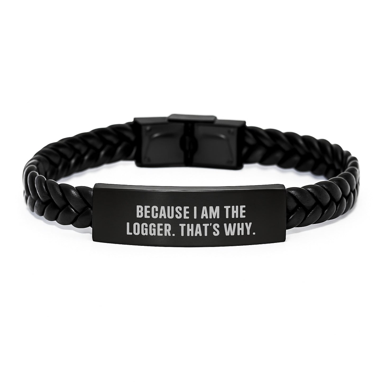 Bold Logger Interlaced Leather Bracelet Novelty Birthday Gift - Image 1