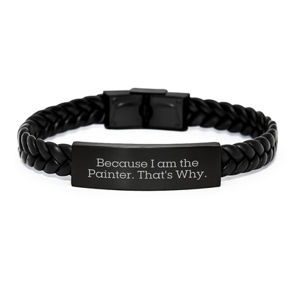 Birthday Gift Interlaced Leather Bracelet for Her Present – Painter - Image 1