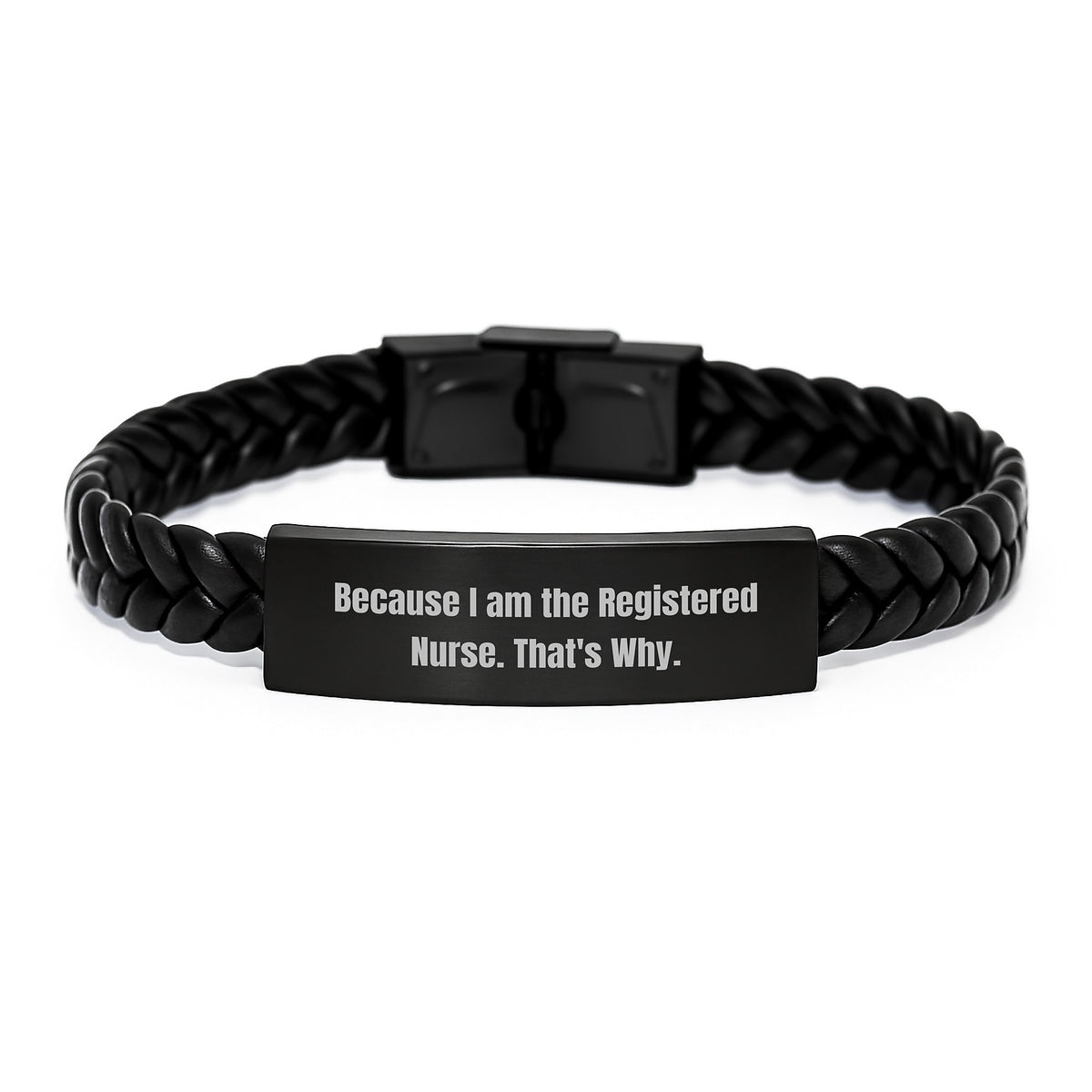 Registered Nurse Gift for Him - Interlaced Leather Bracelet Keepsake - Image 1