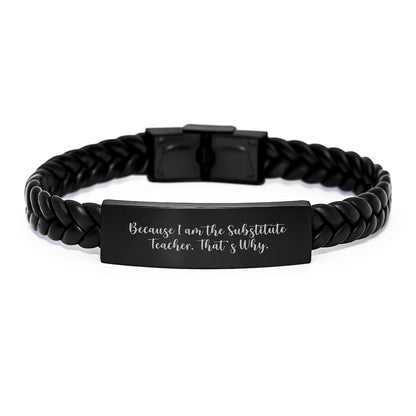 Birthday Gift Interlaced Leather Bracelet for Her Substitute Teacher - Image 1